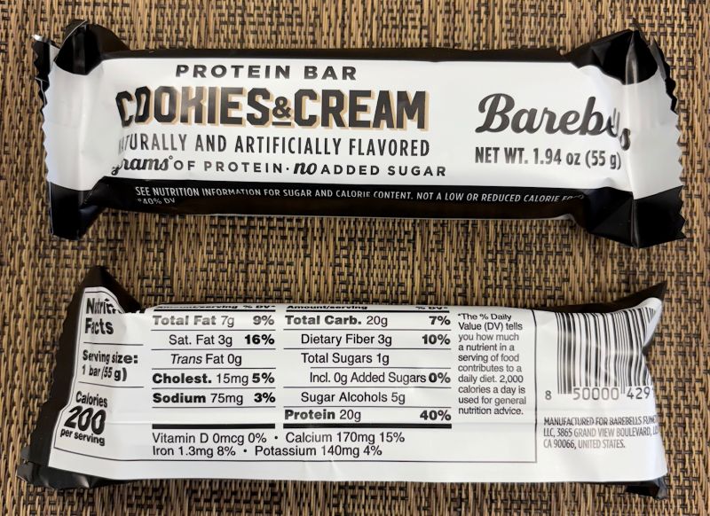 Barbells Cookies and Cream Protein Bar