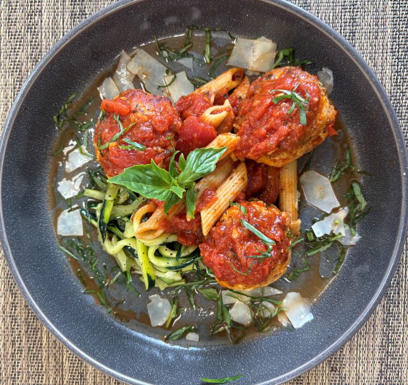Chicken Meatballs with Zoodles